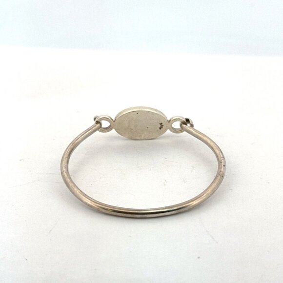 Estate Sterling Silver 925 Monogram able Oval Bangle Bracelet 6” 16.6g - Picture 3 of 8